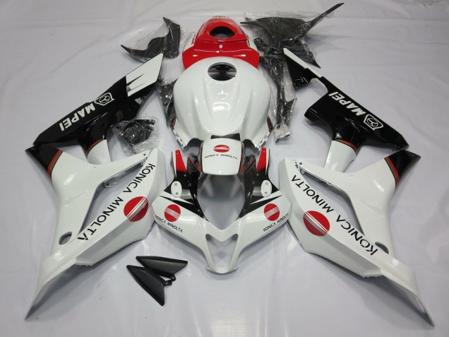 Aftermarket 2007-2008 White and Red KM Honda CBR600RR Motorcycle Fairing Aftermarket 2007-2008 White and Red KM Honda CBR600RR Motorcycle Fairing