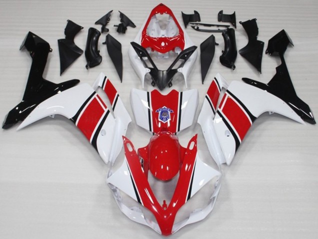 Aftermarket 2007-2008 White and Red OEM Style Gloss Yamaha R1 Motorcycle Fairing