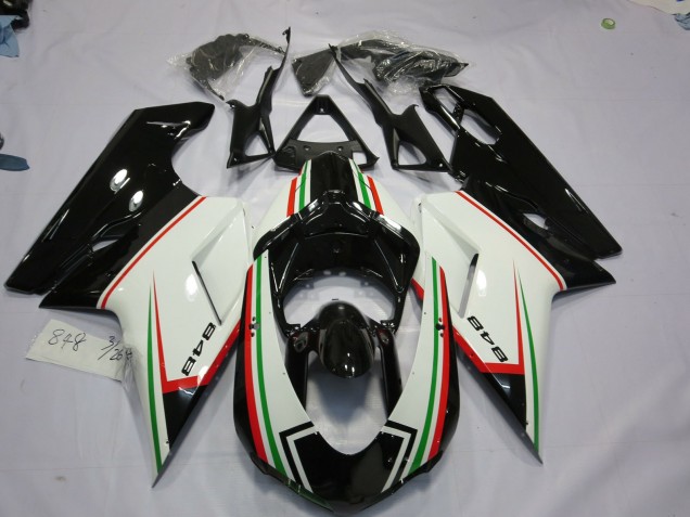 Aftermarket 2007-2012 Black tri Color Ducati 848 1098 1198 Motorcycle Fairing Aftermarket 2007-2012 Black tri Color Ducati 848 1098 1198 Motorcycle Fairing