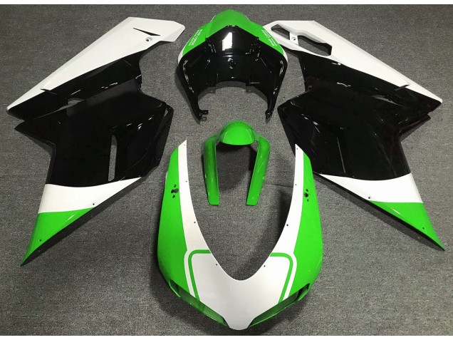 Aftermarket 2007-2012 Gloss Green White and Black Ducati 848 1098 1198 Motorcycle Fairing Aftermarket 2007-2012 Gloss Green White and Black Ducati 848 1098 1198 Motorcycle Fairing