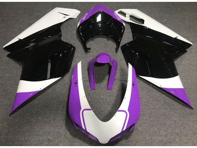 Aftermarket 2007-2012 Gloss Purple White and Black Ducati 848 1098 1198 Motorcycle Fairing Aftermarket 2007-2012 Gloss Purple White and Black Ducati 848 1098 1198 Motorcycle Fairing