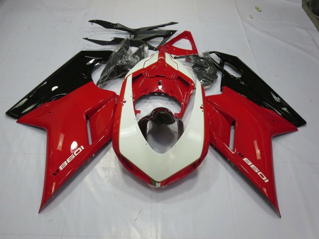 Aftermarket 2007-2012 Red and White Ducati 848 1098 1198 Motorcycle Fairing Aftermarket 2007-2012 Red and White Ducati 848 1098 1198 Motorcycle Fairing