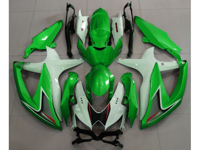 Aftermarket 2008-2010 Gloss Green & White Suzuki GSXR 600-750 Motorcycle Fairing Aftermarket 2008-2010 Gloss Green & White Suzuki GSXR 600-750 Motorcycle Fairing