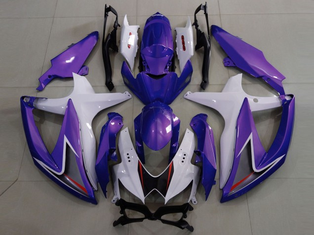 Aftermarket 2008-2010 Gloss Purple & White Suzuki GSXR 600-750 Motorcycle Fairing Aftermarket 2008-2010 Gloss Purple & White Suzuki GSXR 600-750 Motorcycle Fairing