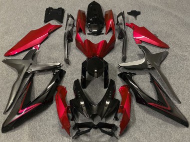 Aftermarket 2008-2010 Gloss Red & Green R Suzuki GSXR 600-750 Motorcycle Fairing