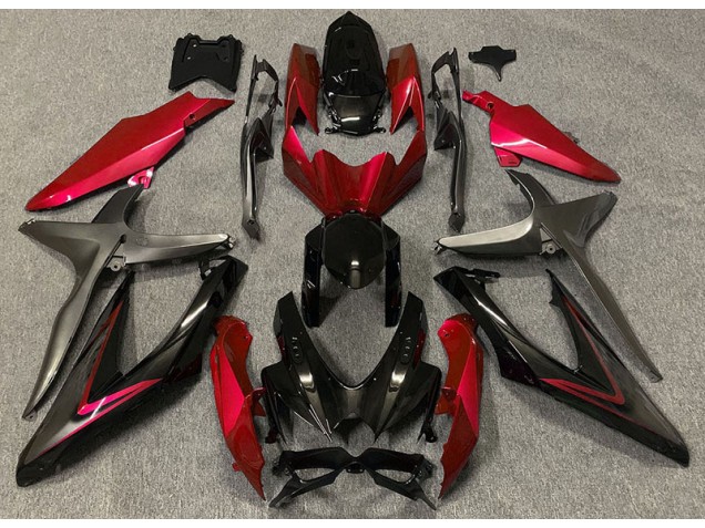 Aftermarket 2008-2010 Gloss Red & Green R Suzuki GSXR 600-750 Motorcycle Fairing