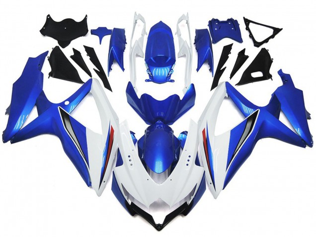 Aftermarket 2008-2010 Shining Gloss White With Silver and blue Suzuki GSXR 600-750 Motorcycle Fairing Aftermarket 2008-2010 Shining Gloss White With Silver and blue Suzuki GSXR 600-750 Motorcycle Fairing