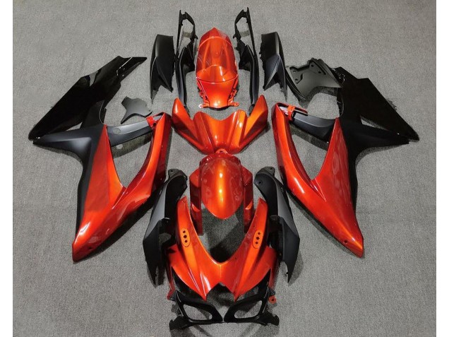 Aftermarket 2008-2010 Vibrant Orange in Black Suzuki GSXR 600-750 Motorcycle Fairing Aftermarket 2008-2010 Vibrant Orange in Black Suzuki GSXR 600-750 Motorcycle Fairing