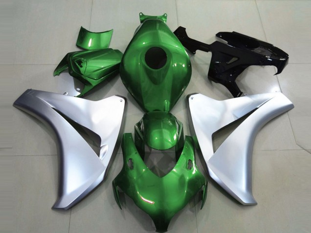 Aftermarket 2008-2011 Gloss Green and Silver Honda CBR1000RR Motorcycle Fairing Aftermarket 2008-2011 Gloss Green and Silver Honda CBR1000RR Motorcycle Fairing
