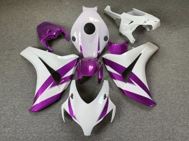 Aftermarket 2008-2011 Gloss White & Purple Trim Honda CBR1000RR Motorcycle Fairing