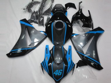 Aftermarket 2008-2011 Gray Motul & Light Blue Honda CBR1000RR Motorcycle Fairing