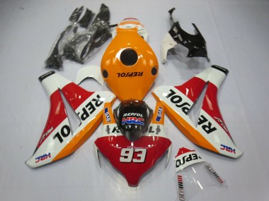 Aftermarket 2008-2011 Light Orange Repsol 93 Honda CBR1000RR Motorcycle Fairing
