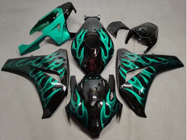 Aftermarket 2008-2011 Teal Flame Honda CBR1000RR Motorcycle Fairing