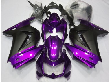 Aftermarket 2008-2013 Purple and Matte Black Kawasaki Ninja 250 Motorcycle Fairing