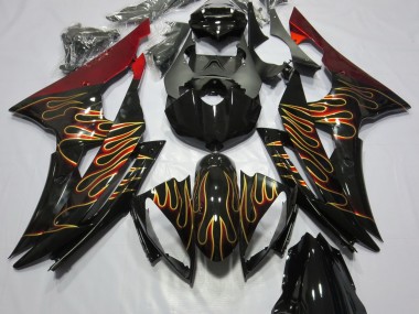 Aftermarket 2008-2016 Custom Flame Yamaha R6 Motorcycle Fairing