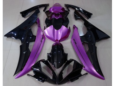 Aftermarket 2008-2016 Gloss Black & Rose Purple Yamaha R6 Motorcycle Fairing