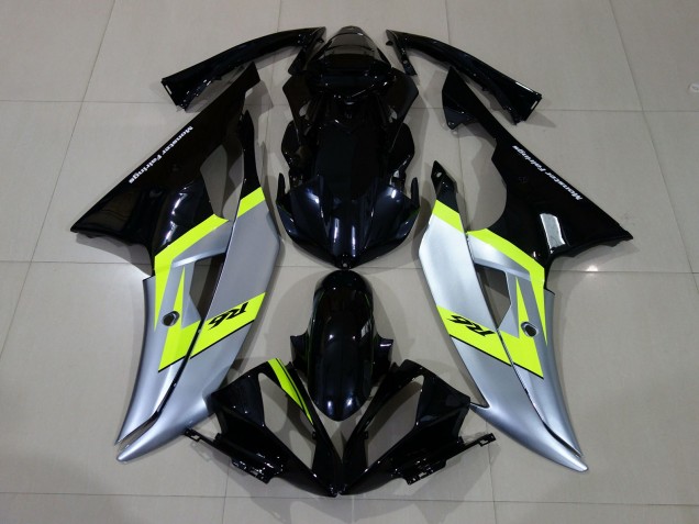 Aftermarket 2008-2016 Gloss Black & Silver Yamaha R6 Motorcycle Fairing