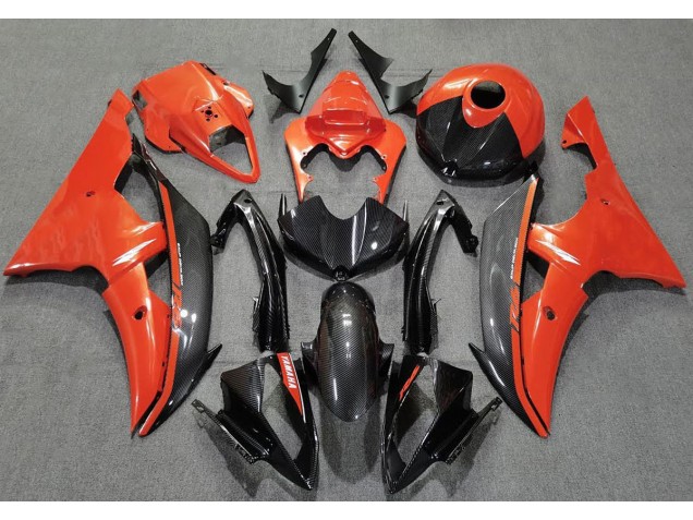 Aftermarket 2008-2016 Gloss Orange and Carbon Yamaha R6 Motorcycle Fairing Aftermarket 2008-2016 Gloss Orange and Carbon Yamaha R6 Motorcycle Fairing