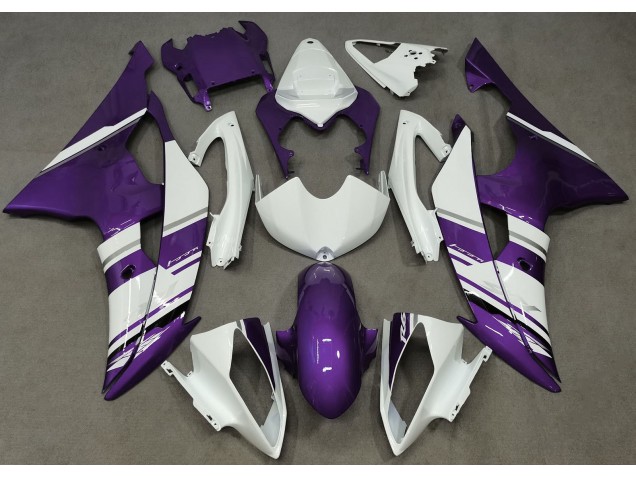 Aftermarket 2008-2016 Gloss White and Purple OEM Style Yamaha R6 Motorcycle Fairing