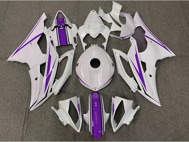 Aftermarket 2008-2016 Gloss White and Purple Yamaha R6 Motorcycle Fairing Aftermarket 2008-2016 Gloss White and Purple Yamaha R6 Motorcycle Fairing