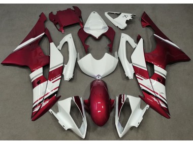 Aftermarket 2008-2016 Gloss White and Red OEM Style Yamaha R6 Motorcycle Fairing