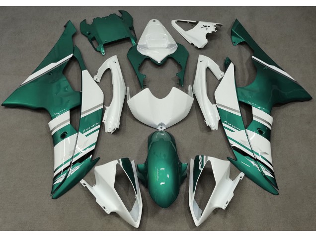 Aftermarket 2008-2016 Gloss White and Seafoam Green OEM Style Yamaha R6 Motorcycle Fairing