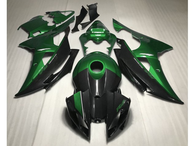 Aftermarket 2008-2016 Green w Carbon Style Yamaha R6 Motorcycle Fairing Aftermarket 2008-2016 Green w Carbon Style Yamaha R6 Motorcycle Fairing