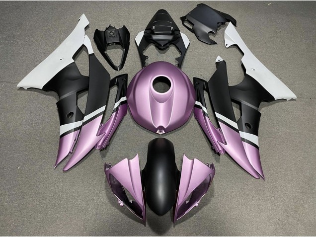 Aftermarket 2008-2016 Matte Black and Light Purple Yamaha R6 Motorcycle Fairing