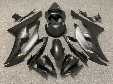 Aftermarket 2008-2016 Matte Black with Gold Yamaha R6 Motorcycle Fairing