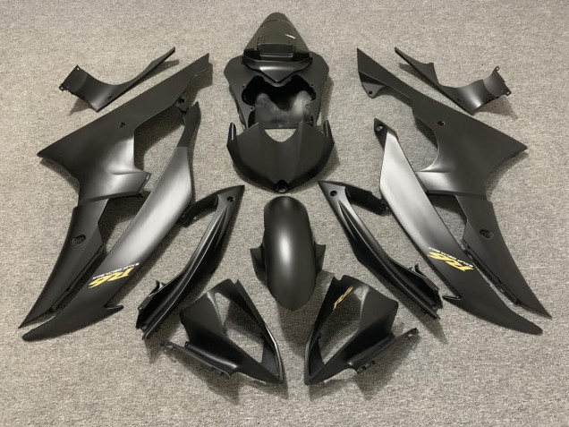 Aftermarket 2008-2016 Matte Black with Gold Yamaha R6 Motorcycle Fairing Aftermarket 2008-2016 Matte Black with Gold Yamaha R6 Motorcycle Fairing