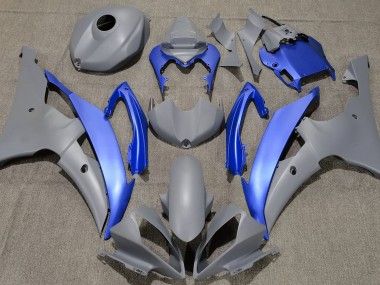 Aftermarket 2008-2016 Matte Grey & Blue Yamaha R6 Motorcycle Fairing