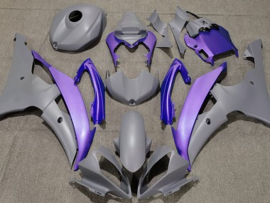 Aftermarket 2008-2016 Matte Grey & Purple Yamaha R6 Motorcycle Fairing