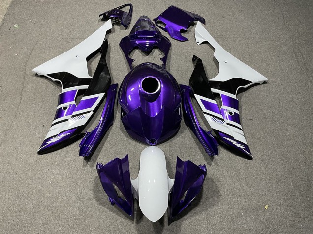 Aftermarket 2008-2016 Purple Black and White OEM Style Yamaha R6 Motorcycle Fairing Aftermarket 2008-2016 Purple Black and White OEM Style Yamaha R6 Motorcycle Fairing