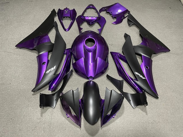 Aftermarket 2008-2016 Purple and Matte Black & Yamaha R6 Motorcycle Fairing Aftermarket 2008-2016 Purple and Matte Black & Yamaha R6 Motorcycle Fairing