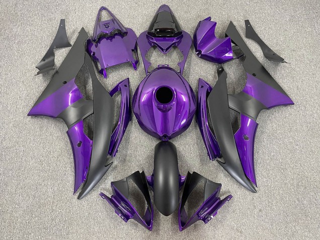 Aftermarket 2008-2016 Purple and Matte Black Yamaha R6 Motorcycle Fairing