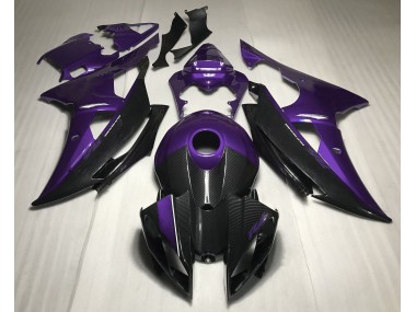 Aftermarket 2008-2016 Purple w Carbon Style Yamaha R6 Motorcycle Fairing