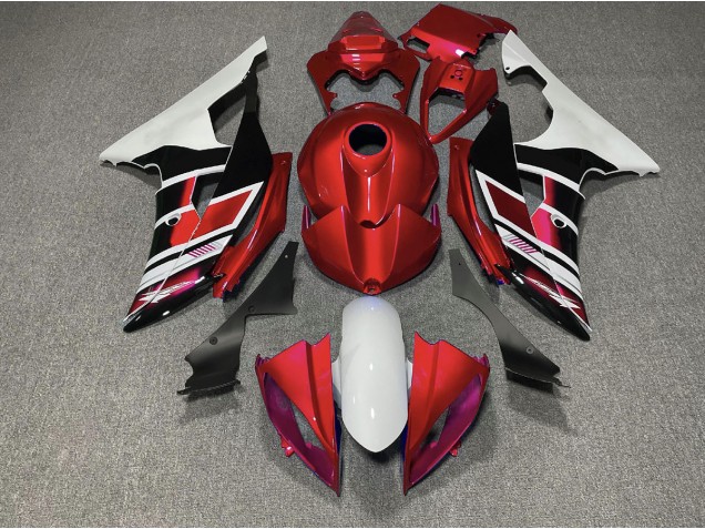 Aftermarket 2008-2016 Red Black and White OEM Style Yamaha R6 Motorcycle Fairing