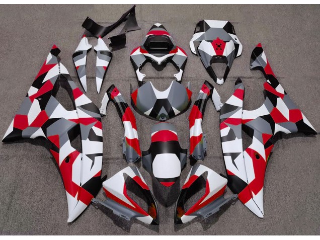 Aftermarket 2008-2016 Red Camo Plain Yamaha R6 Motorcycle Fairing