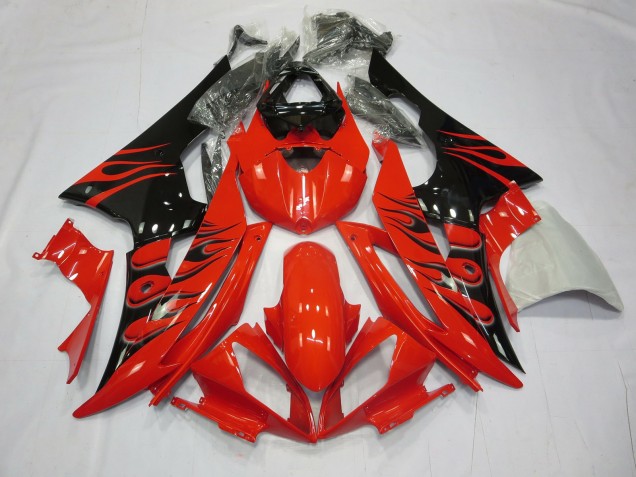 Aftermarket 2008-2016 Red Flame Yamaha R6 Motorcycle Fairing