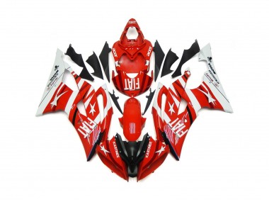 Aftermarket 2008-2016 Red and White with Stars Yamaha R6 Motorcycle Fairing