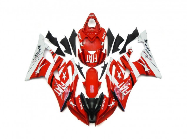 Aftermarket 2008-2016 Red and White with Stars Yamaha R6 Motorcycle Fairing Aftermarket 2008-2016 Red and White with Stars Yamaha R6 Motorcycle Fairing