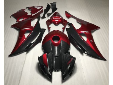Aftermarket 2008-2016 Red w Carbon Style Yamaha R6 Motorcycle Fairing
