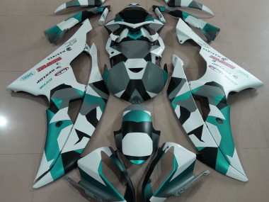 Aftermarket 2008-2016 Seafoam Green Snow Camo Yamaha R6 Motorcycle Fairing