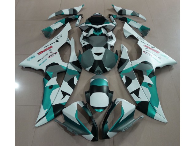 Aftermarket 2008-2016 Seafoam Green Snow Camo Yamaha R6 Motorcycle Fairing