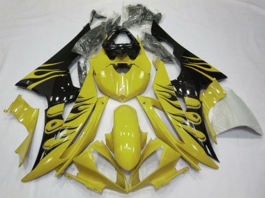 Aftermarket 2008-2016 Yellow Flame Style Yamaha R6 Motorcycle Fairing