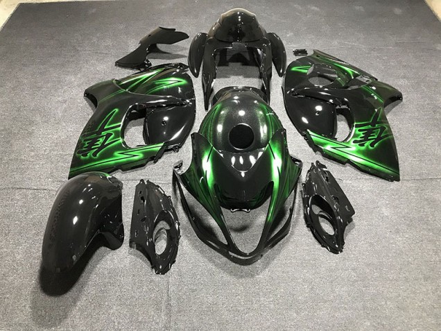 Aftermarket 2008-2019 Gloss Black and Green Suzuki GSXR 1300 Motorcycle Fairing Aftermarket 2008-2019 Gloss Black and Green Suzuki GSXR 1300 Motorcycle Fairing