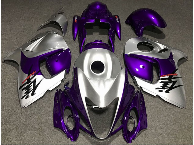 Aftermarket 2008-2019 Gloss Purple and Silver Suzuki GSXR 1300 Motorcycle Fairing Aftermarket 2008-2019 Gloss Purple and Silver Suzuki GSXR 1300 Motorcycle Fairing