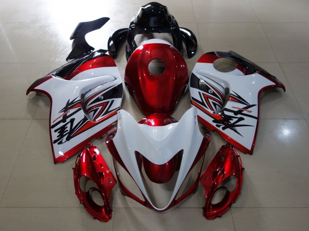 Aftermarket 2008-2019 Gloss Red & White Design Suzuki GSXR 1300 Motorcycle Fairing