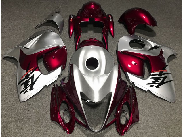 Aftermarket 2008-2019 Gloss Red and Silver Suzuki GSXR 1300 Motorcycle Fairing Aftermarket 2008-2019 Gloss Red and Silver Suzuki GSXR 1300 Motorcycle Fairing