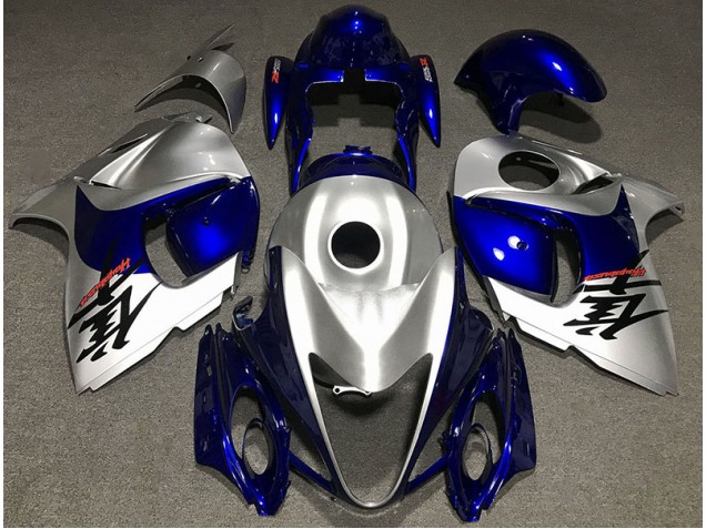 Aftermarket 2008-2019 Gloss Silver and Blue Suzuki GSXR 1300 Motorcycle Fairing Aftermarket 2008-2019 Gloss Silver and Blue Suzuki GSXR 1300 Motorcycle Fairing